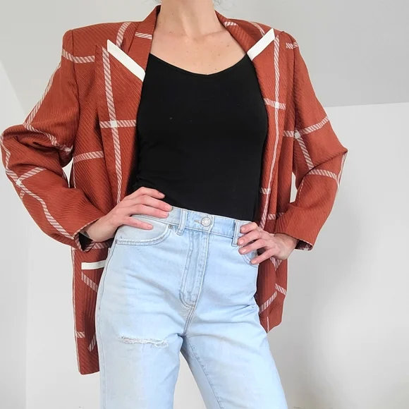 VINTAGE - Burnt orange blazer - Picture 4 of 16